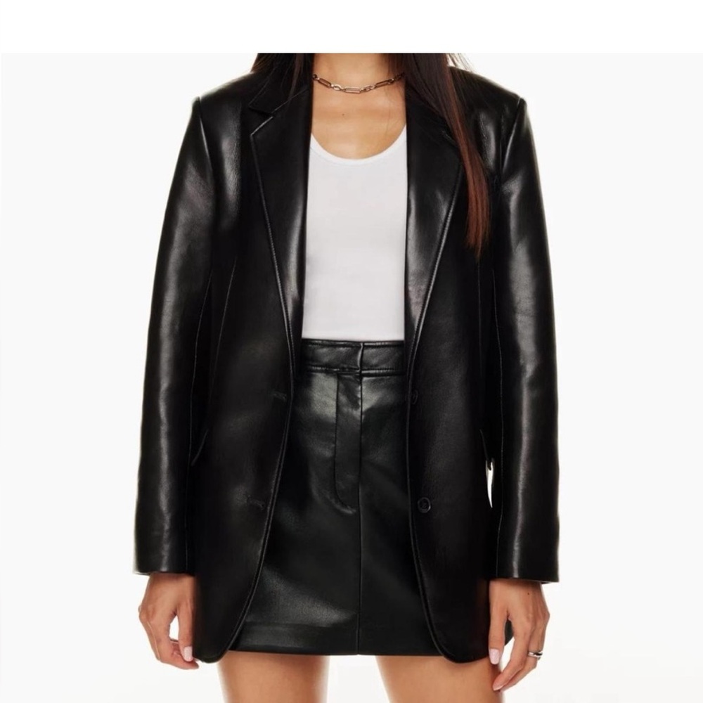 Aritzia Babaton faux leather blazer